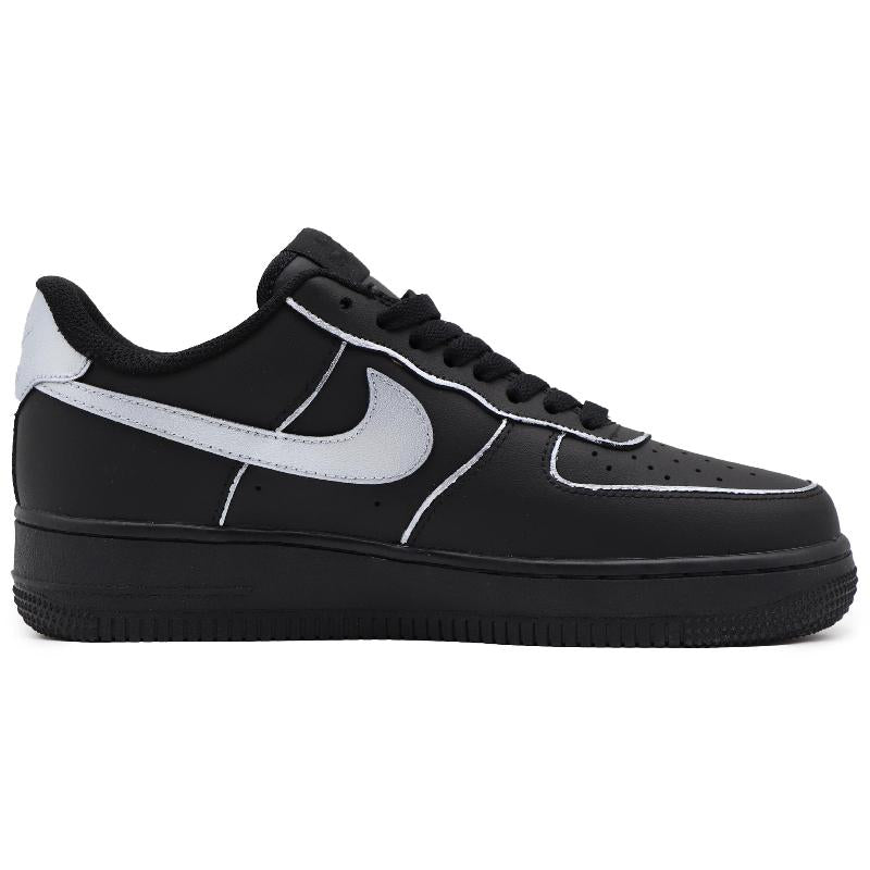 [Custom Women's quick silver]  Air Force 1 Skateboarding Shoes Women's Low-top Black/Sliver