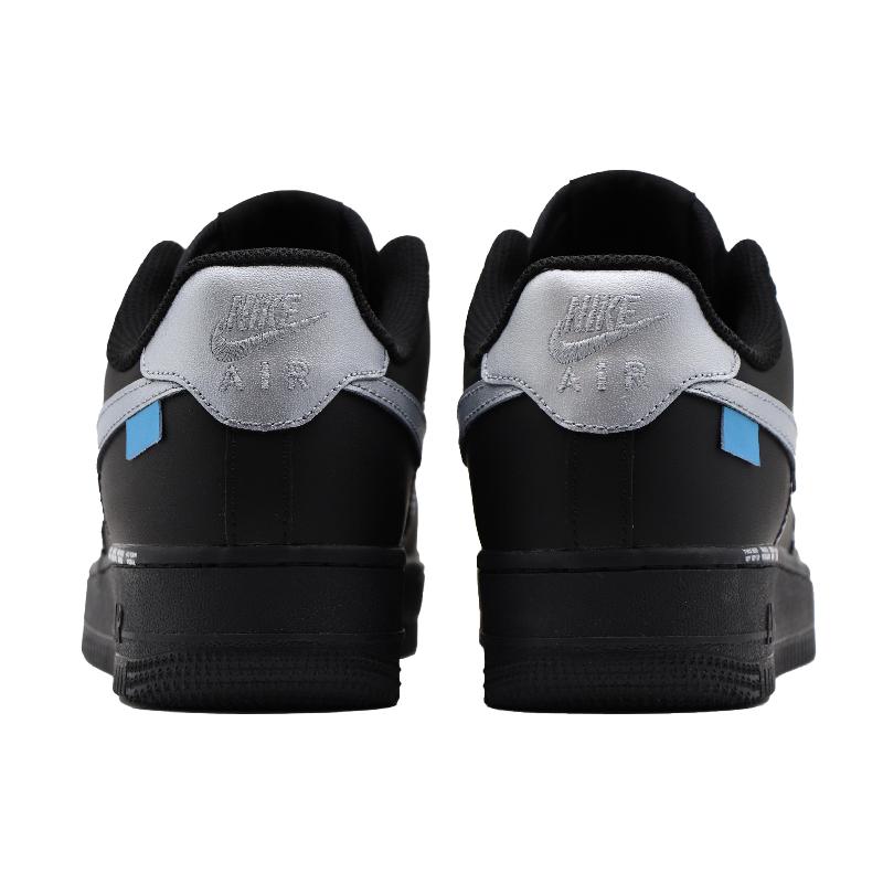 [Custom Women's quick silver]  Air Force 1 Skateboarding Shoes Women's Low-top Black/Sliver