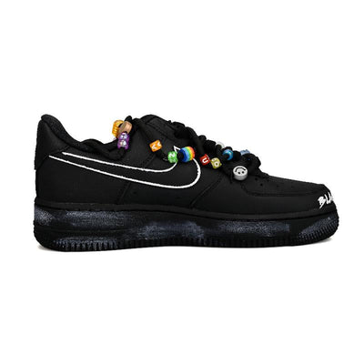 [Custom Colorful beads]  Air Force 1 Skateboarding Shoes Women's Low-top Black