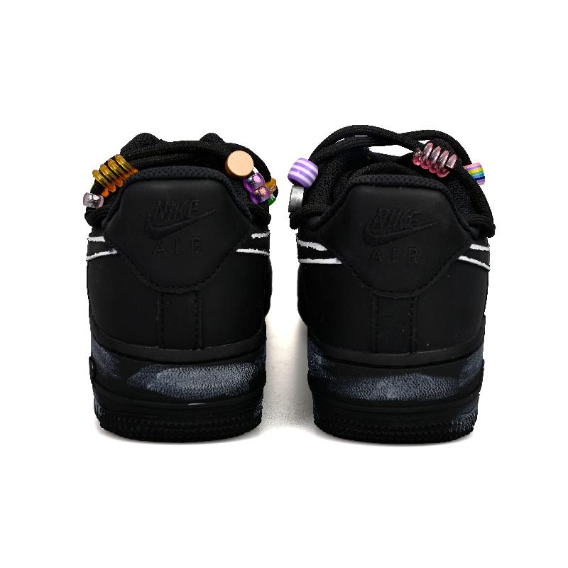 [Custom Colorful beads]  Air Force 1 Skateboarding Shoes Women's Low-top Black