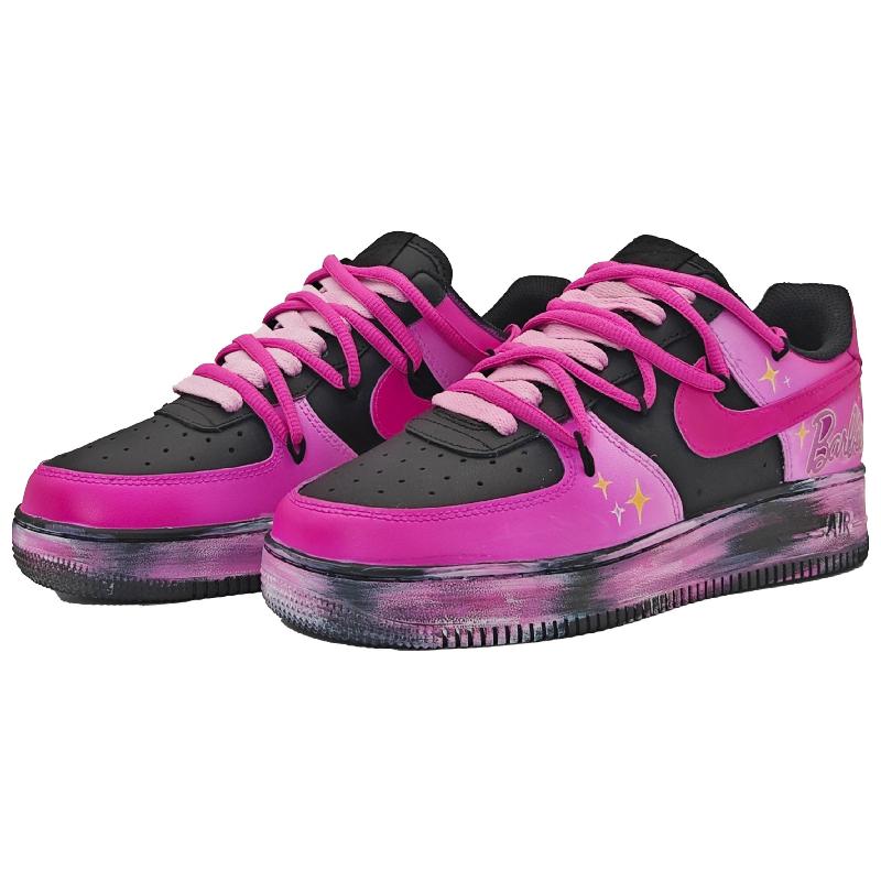 [Custom Neon Barbie]  Air Force 1 Skateboarding Shoes Women's