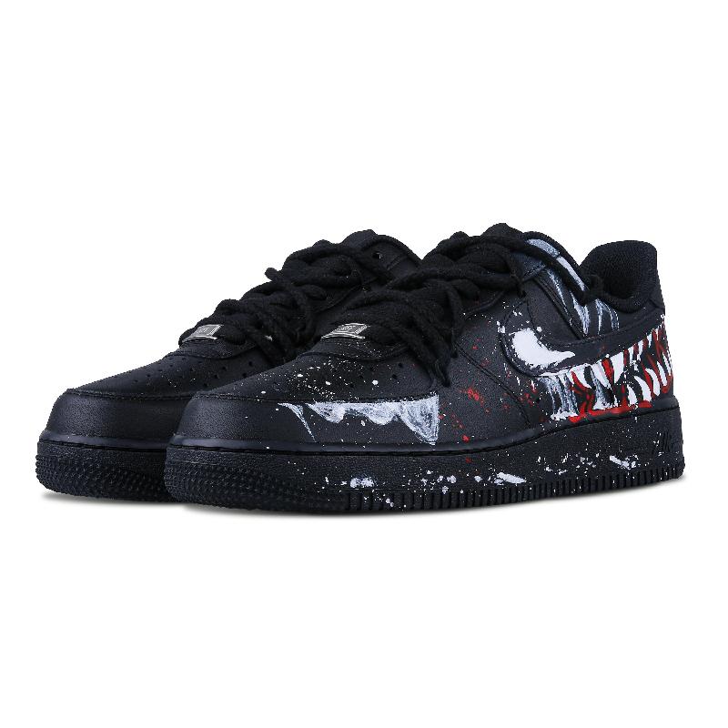 [Custom single tooth]  Air Force 1 Skateboarding Shoes Low-top Black