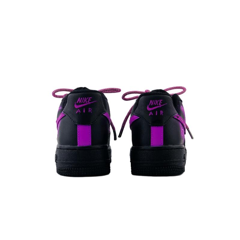 [Custom Burst Lightning Heart Purple]  Air Force 1 Skateboarding Shoes Women's Low-top Black/purple/pink