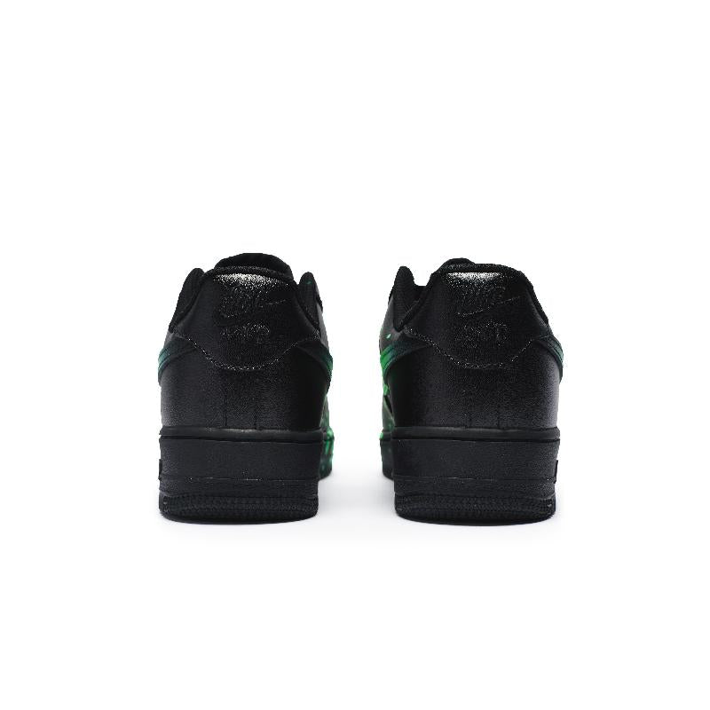[Custom A crazy graffiti green for women]  Air Force 1 Skateboard Shoes Women's Low-Top Black/Green