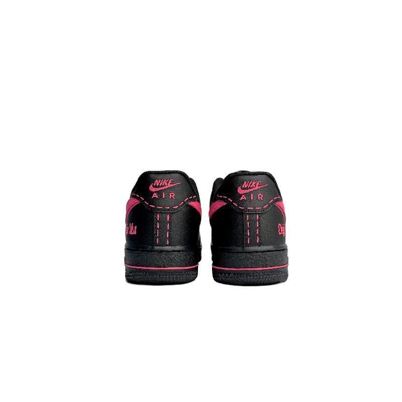 [Custom Women's black pink with rose red stitching]  Air Force 1 Skateboarding Shoes Women's