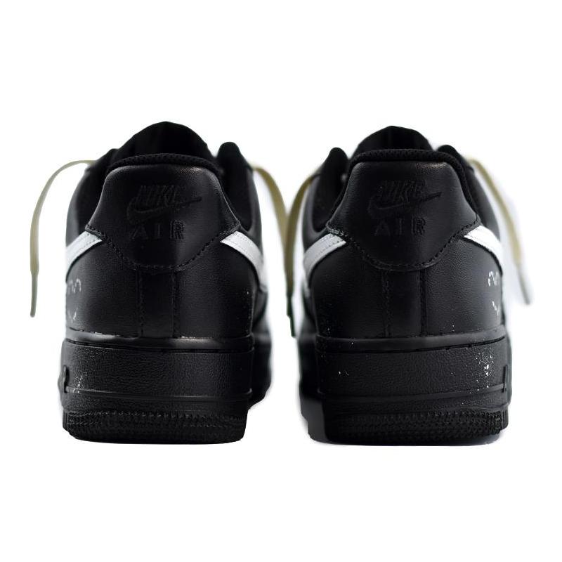 [Custom "North Latitude Smiling Face"]  Air Force 1 Skateboarding Shoes Women's Low-top Black/white