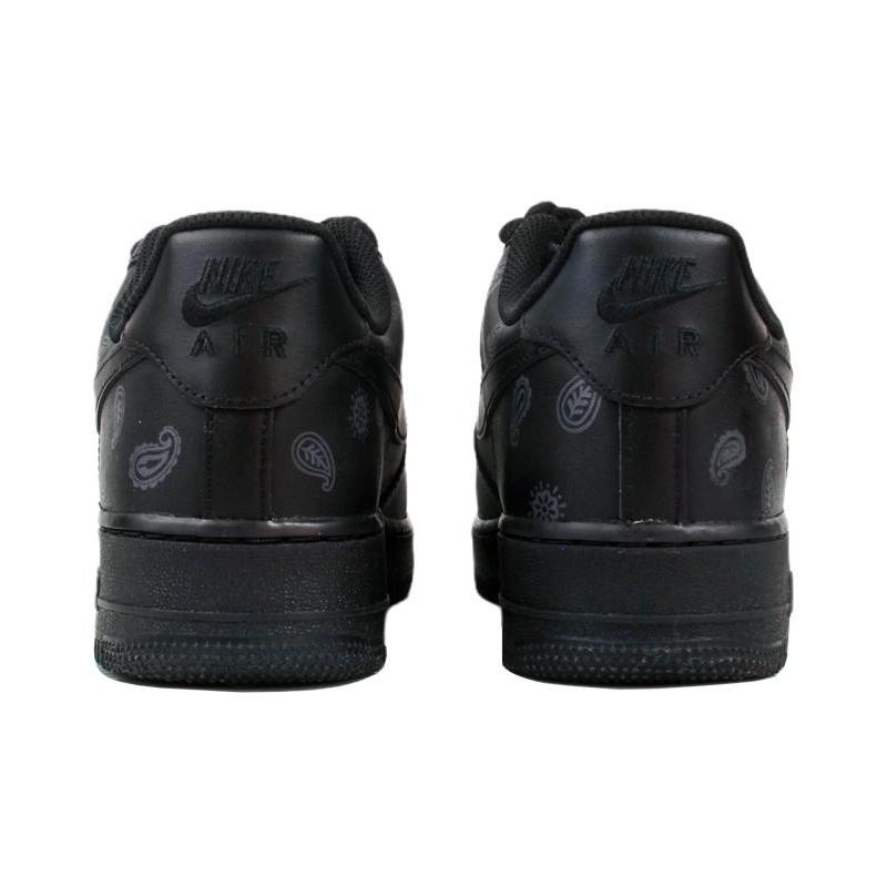 [Custom Female cashew flower black]  Air Force 1 Skateboarding Shoes Women's Low-top Black