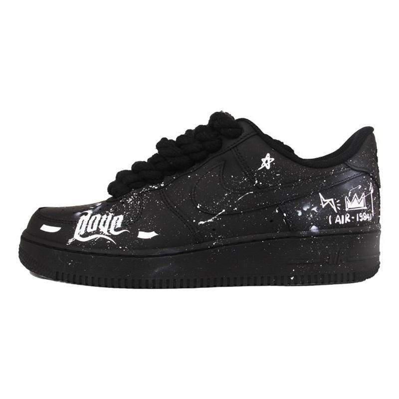 [Custom Darth Vader graffiti female style]  Air Force 1 Skateboarding Shoes Women's Low-top Black/white