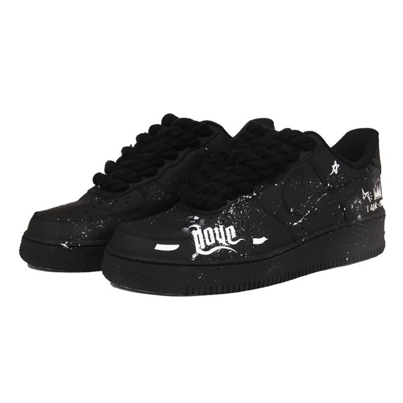 [Custom Darth Vader graffiti female style]  Air Force 1 Skateboarding Shoes Women's Low-top Black/white