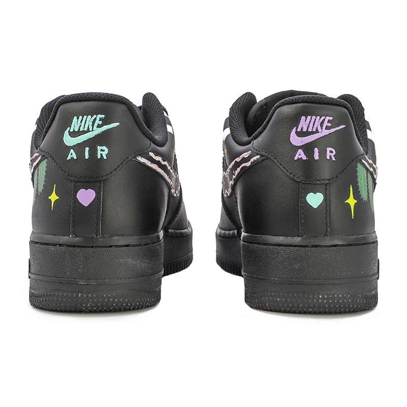 [Custom Women's graffiti Abbie color black]  Air Force 1 Skateboarding Shoes Women's