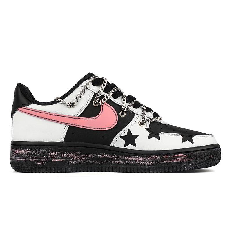 [Custom Women's low-top Y2K sneakers in black pink]  Air Force 1 Skateboarding Shoes Women's