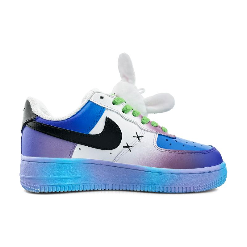 [Custom Blue Rabbit E]  Air Force 1 Skateboarding Shoes Women's