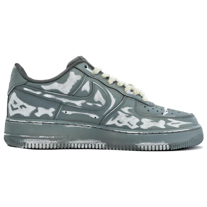 [Custom Women's scratch-off card gray QD]  Air Force 1 Skateboarding Shoes Women's