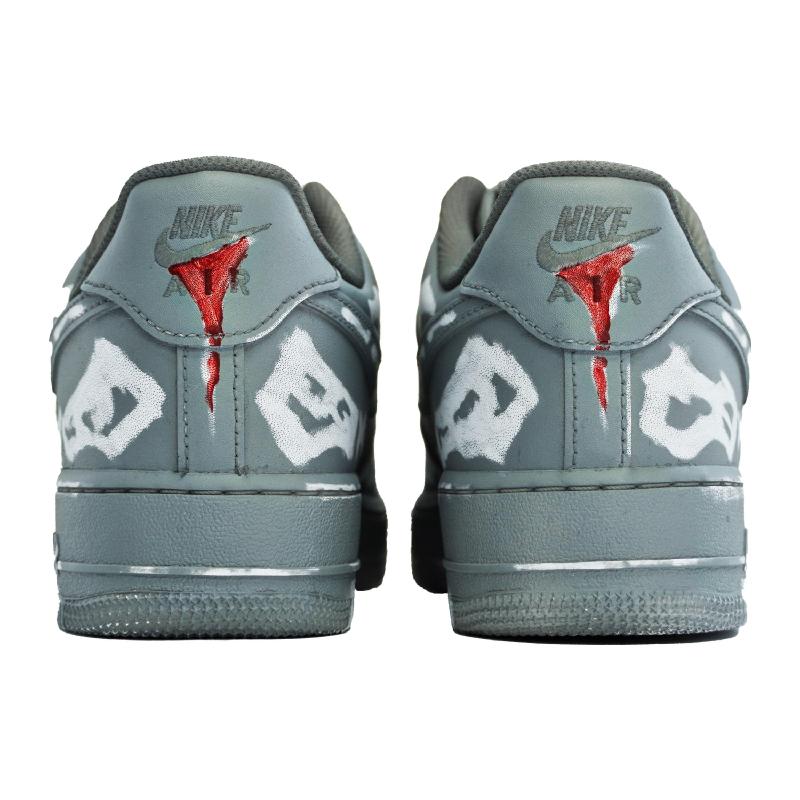 [Custom Women's scratch-off card gray QD]  Air Force 1 Skateboarding Shoes Women's