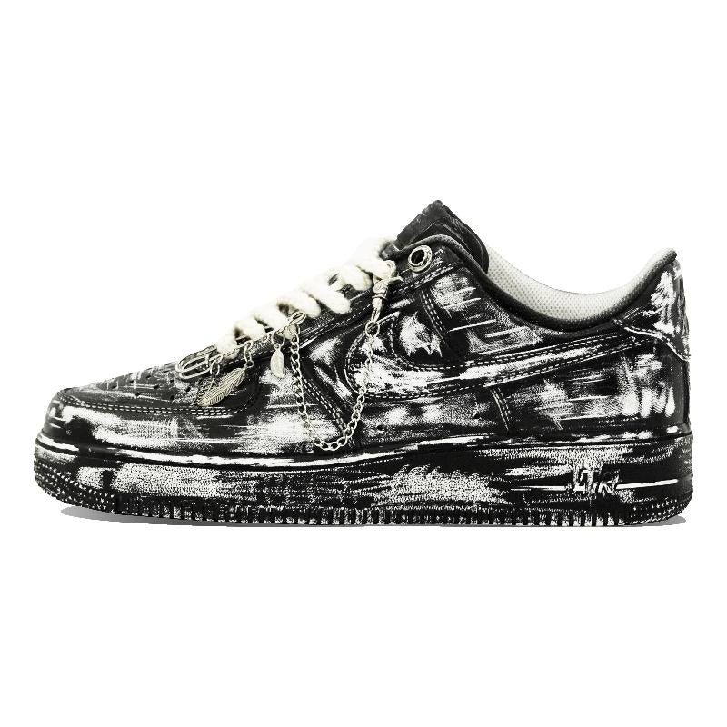 [Custom Silent film]  Air Force 1 Skateboarding Shoes Women's Low-top White