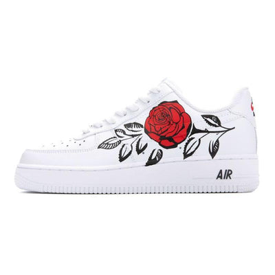 [Custom Retro red rose]  Air Force 1 Skateboarding Shoes Unisex