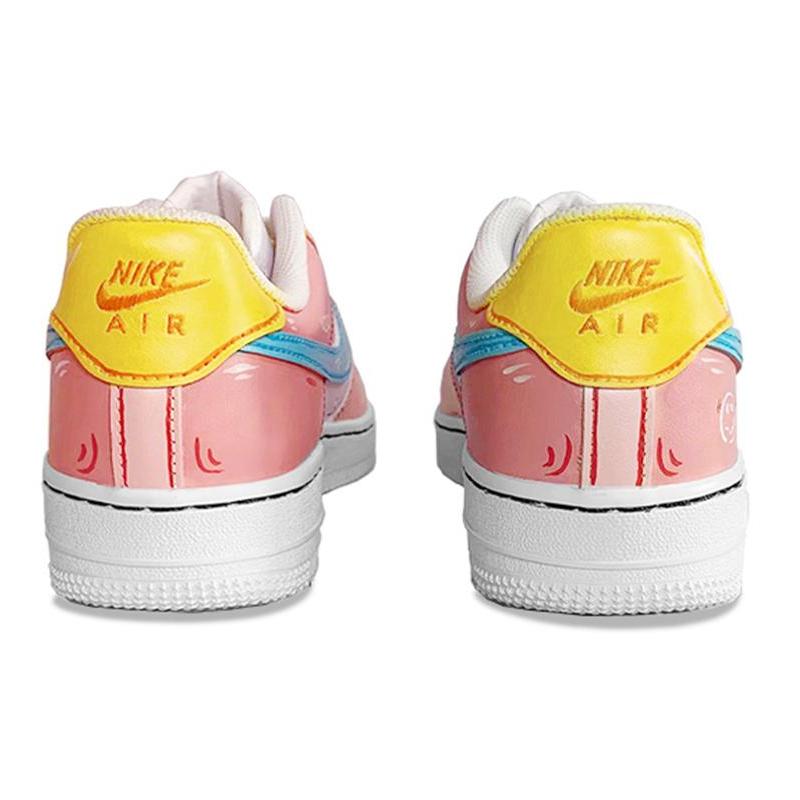 [Custom Female peach-pink graffiti]  Air Force 1 Skateboarding Shoes Women's Low-top Pink/Blue/Orange