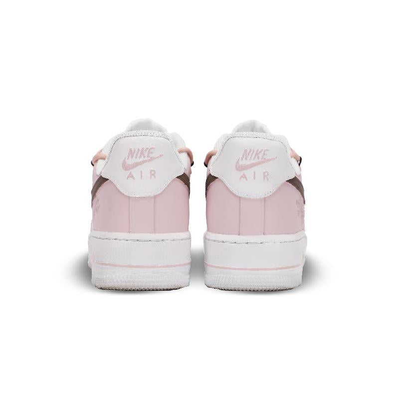 [Custom Flower powder]  Air Force 1 Wear-Resistant Low-Top Skateboard Shoes Women's Pink White
