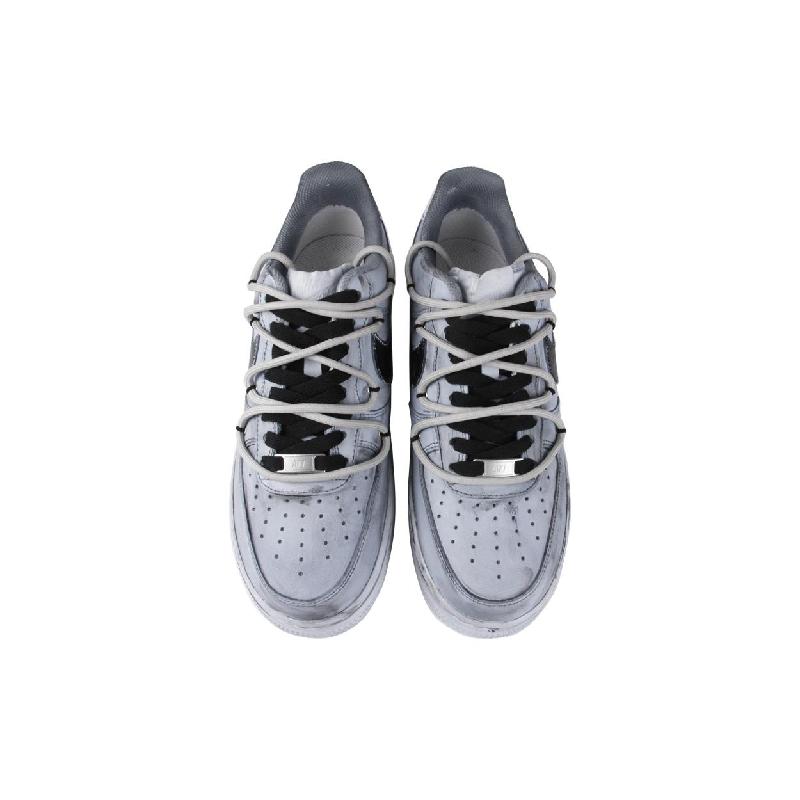 [Custom 520 Gothic Dark]  Air Force 1 Skateboarding Shoes Women's Low-top Black/grey/white