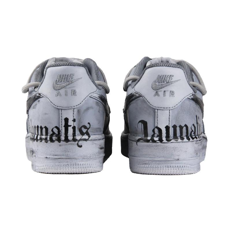 [Custom 520 Gothic Dark]  Air Force 1 Skateboarding Shoes Women's Low-top Black/grey/white