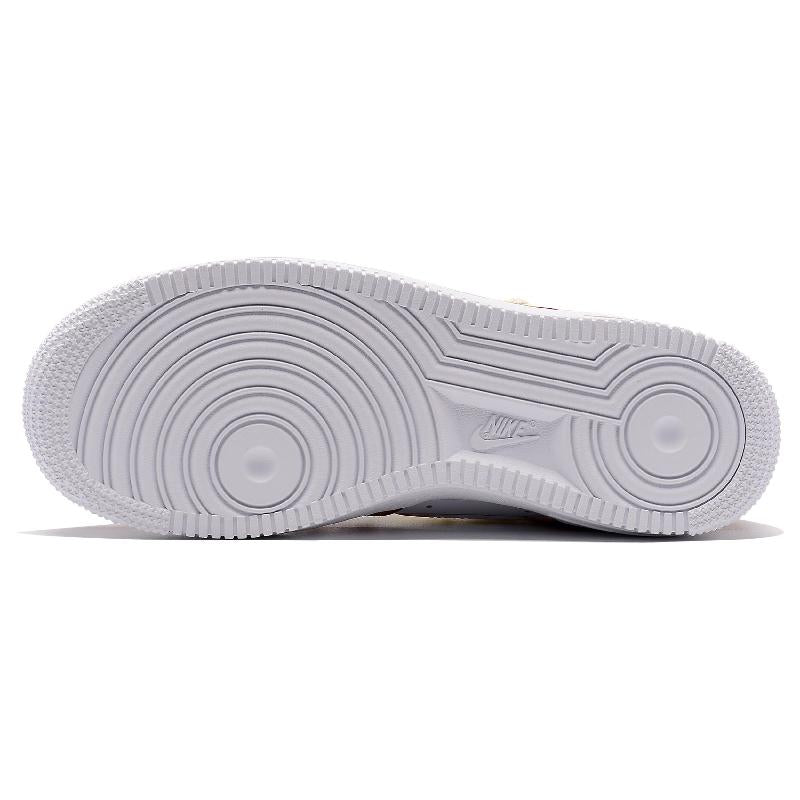 [Custom Impression Rose]  Air Force 1 Skateboarding Shoes Women's Low-top Red/Yellow