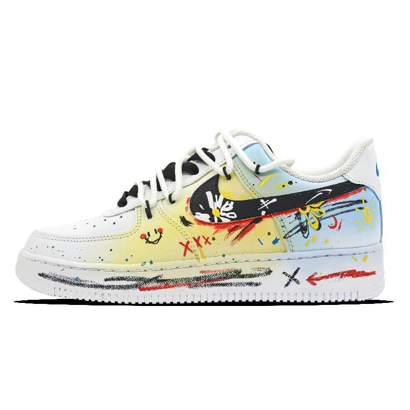 [Custom Female Mondrian graffiti]  Air Force 1 Skateboarding Shoes Women's