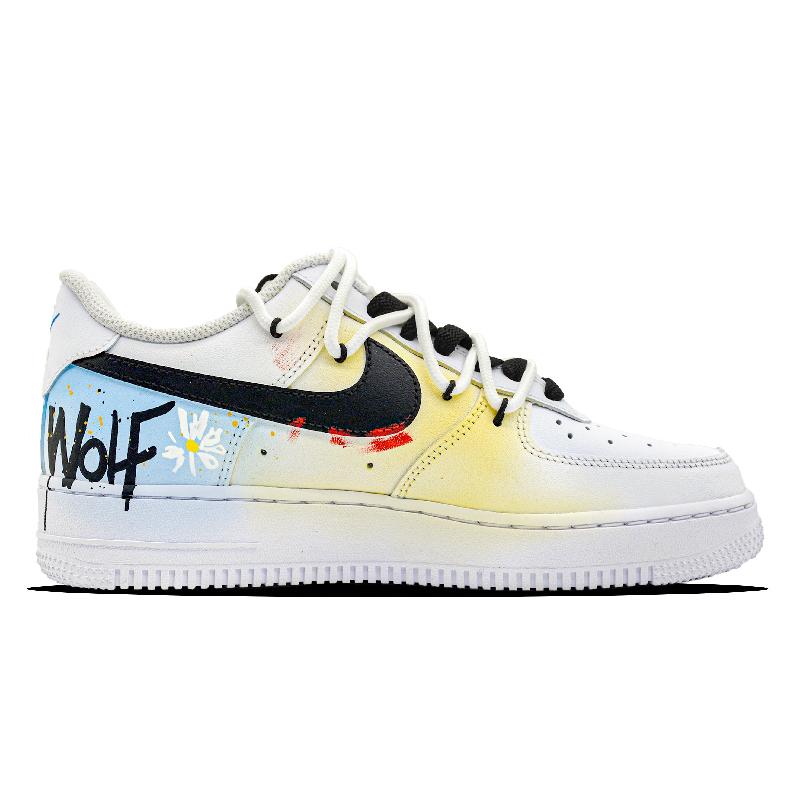 [Custom Female Mondrian graffiti]  Air Force 1 Skateboarding Shoes Women's