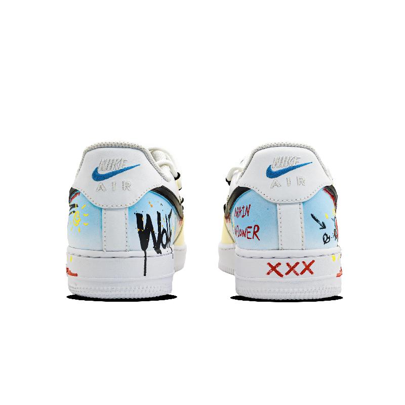 [Custom Female Mondrian graffiti]  Air Force 1 Skateboarding Shoes Women's