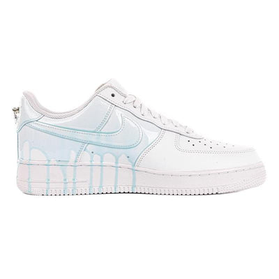 [Custom Blue drops]  Air Force 1 Skateboarding Shoes Women's Low-top Blue