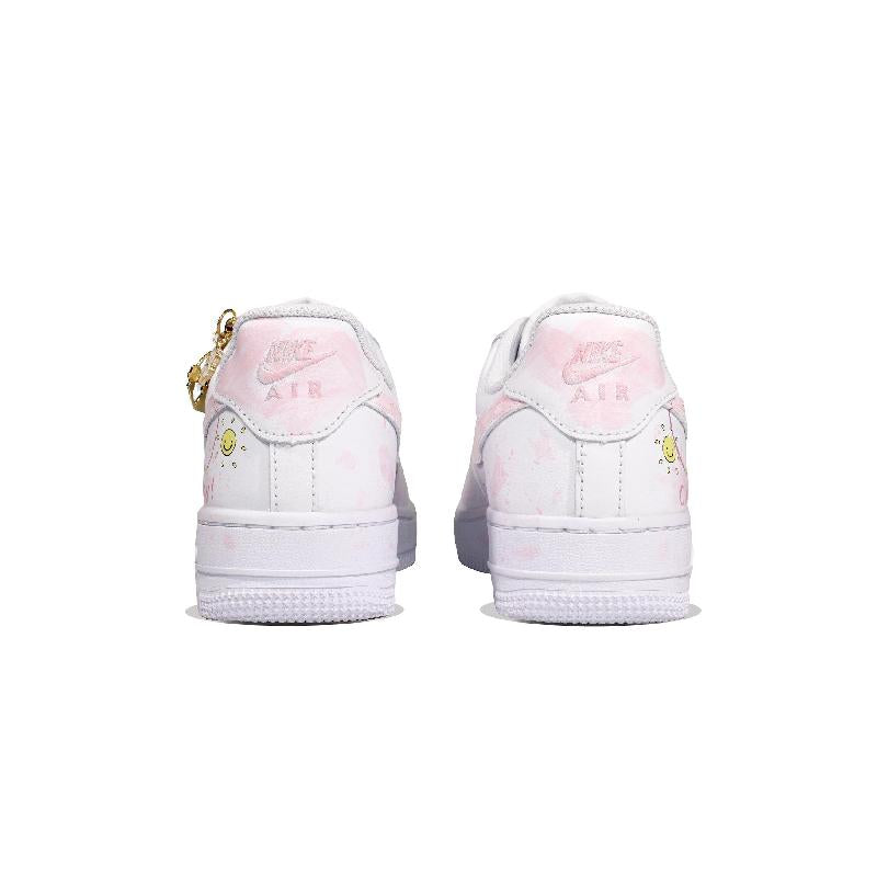 [Custom Sweet Dream]  Air Force 1 Skateboarding Shoes Women's Low-top White/Pink