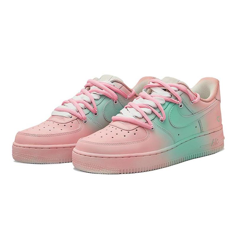 [Custom Unicorn girl]  Air Force 1 Skateboarding Shoes Women's Low-top Pink/Green