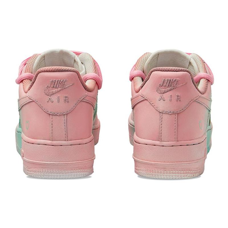 [Custom Unicorn girl]  Air Force 1 Skateboarding Shoes Women's Low-top Pink/Green
