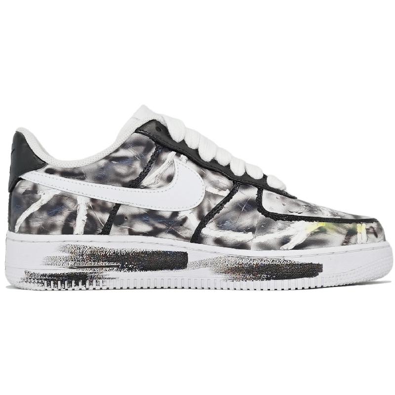 [Custom Hand-drawn style]  Air Force 1 Skateboard Shoes Women's Low-Top White/Black