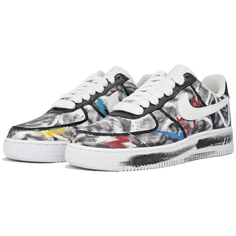 [Custom Hand-drawn style]  Air Force 1 Skateboard Shoes Women's Low-Top White/Black