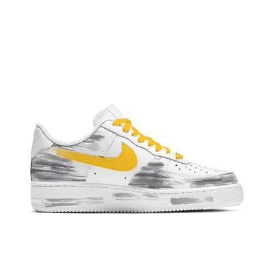 [Custom Egg yolk pie]  Air Force 1 Skateboard Shoes Women's Low-Top Yellow/White