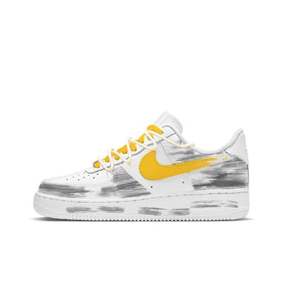 [Custom Deconstruction of Egg Yolk Pie]  Air Force 1 Skateboard Shoes Women's Low-Top Yellow/White