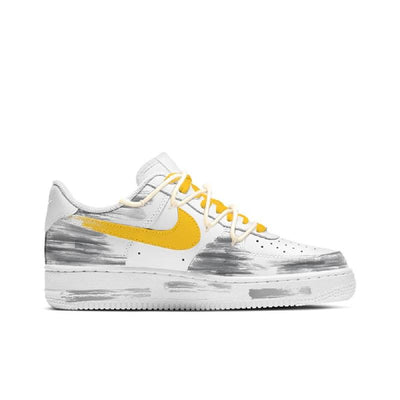 [Custom Deconstruction of Egg Yolk Pie]  Air Force 1 Skateboard Shoes Women's Low-Top Yellow/White
