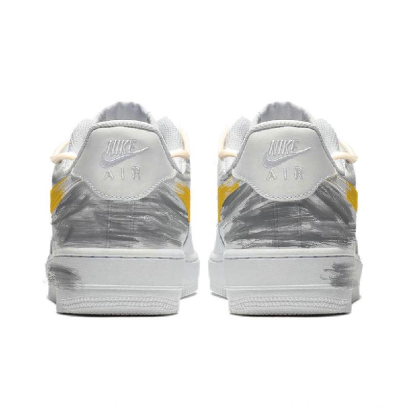 [Custom Deconstruction of Egg Yolk Pie]  Air Force 1 Skateboard Shoes Women's Low-Top Yellow/White