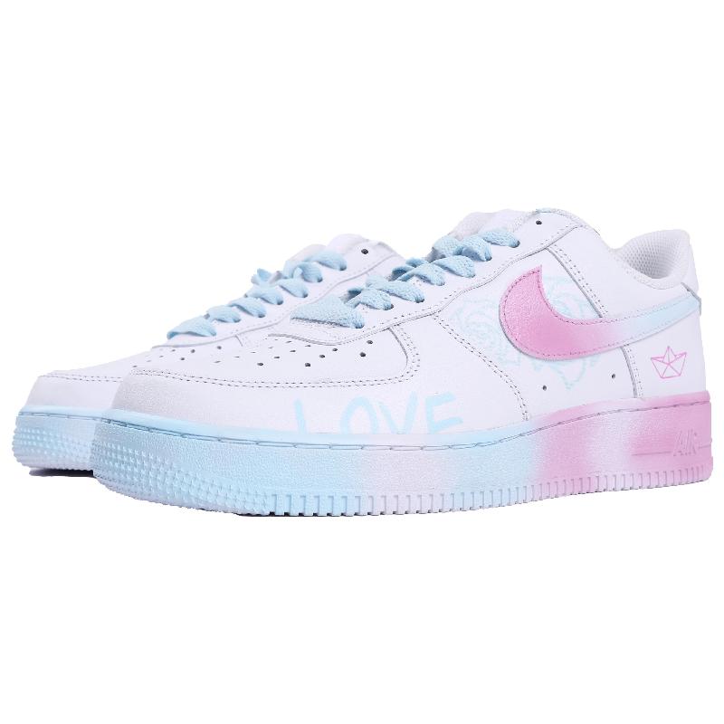 [Custom Cotton Candy Ocean]  Air Force 1 Skateboarding Shoes Women's