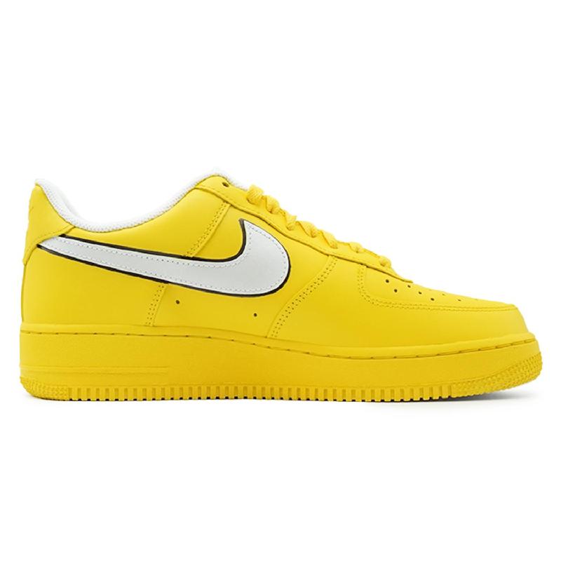 [Custom Women's pure and mellow citron]  Air Force 1 Skateboard Shoes Women's Low-Top Yellow/Gray
