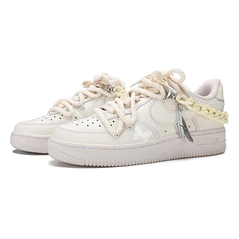 [Custom Female leaf off-white]  Air Force 1 Skateboarding Shoes Women's