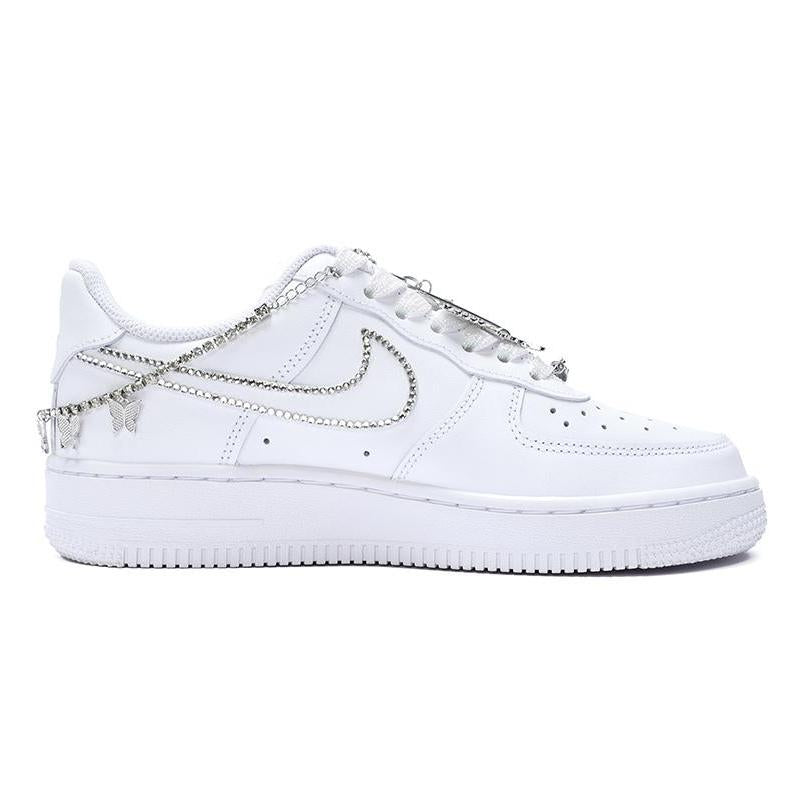 [Custom Female butterfly white]  Air Force 1 Skateboarding Shoes Women's