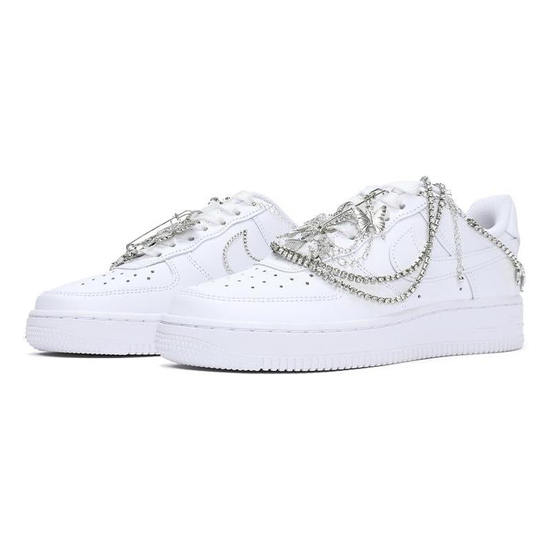 [Custom Female butterfly white]  Air Force 1 Skateboarding Shoes Women's