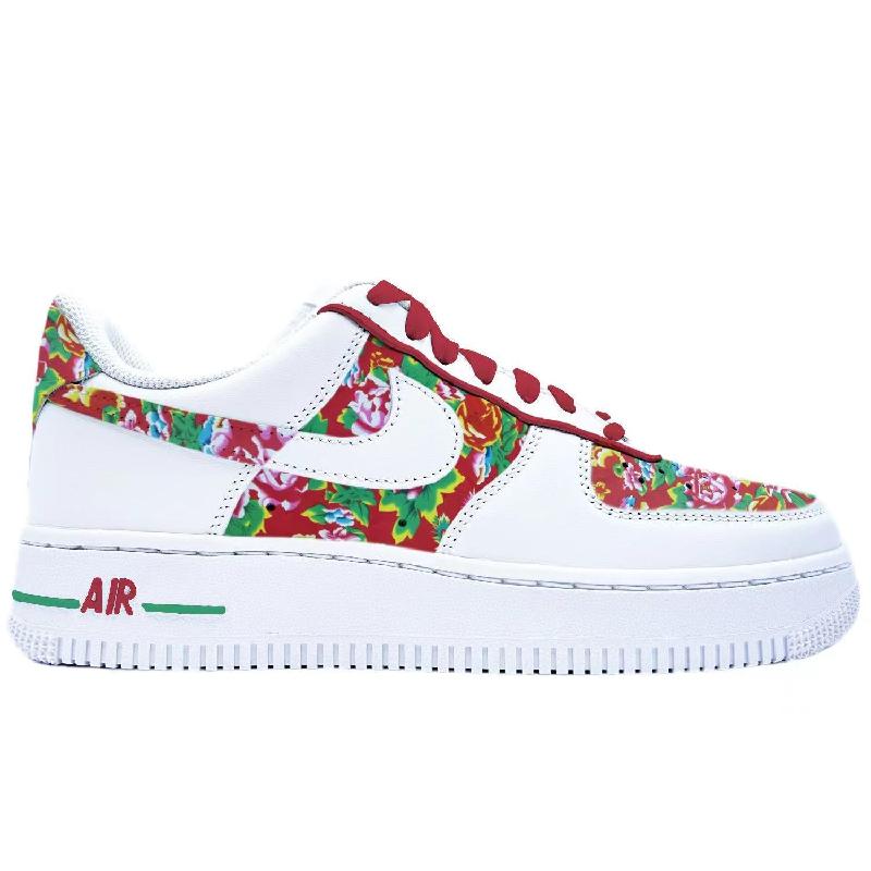 [Custom A large northeastern flower for women]  Air Force 1 Skateboarding Shoes Women's