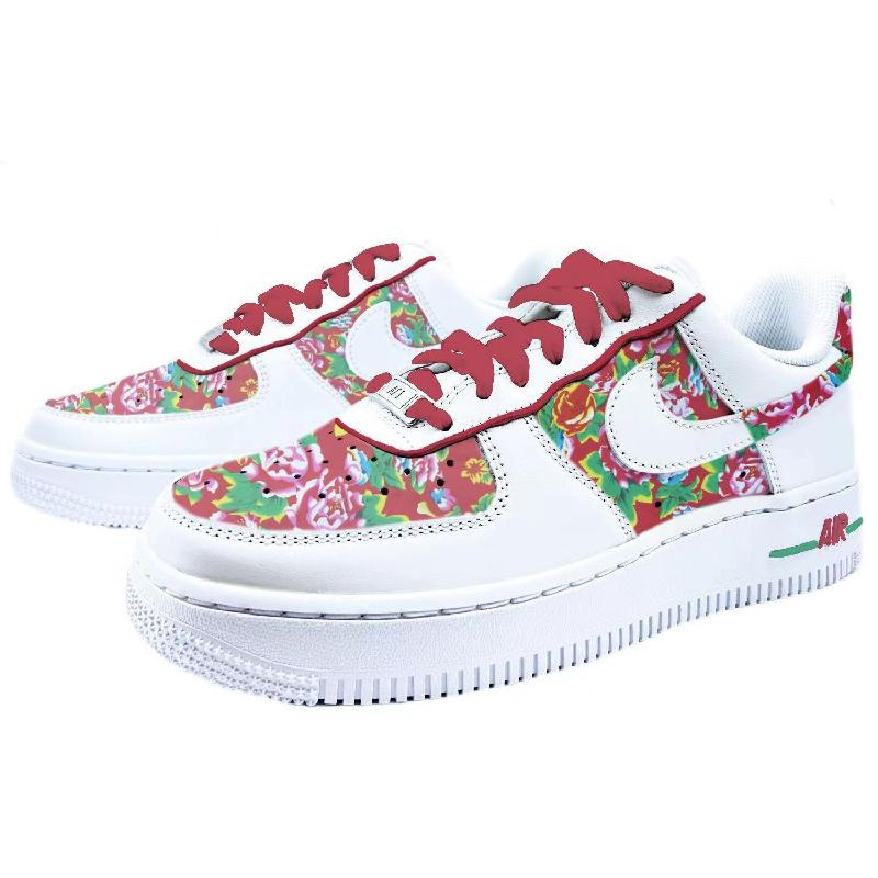 [Custom A large northeastern flower for women]  Air Force 1 Skateboarding Shoes Women's