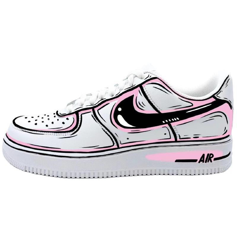 [Custom Female 2D pink style]  Air Force 1 Skateboarding Shoes Women's