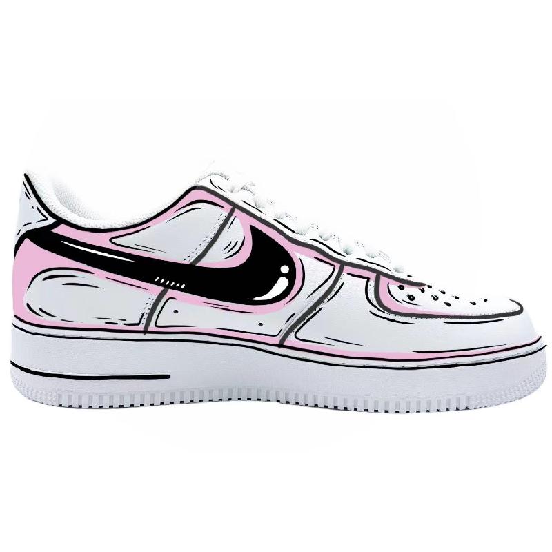 [Custom Female 2D pink style]  Air Force 1 Skateboarding Shoes Women's