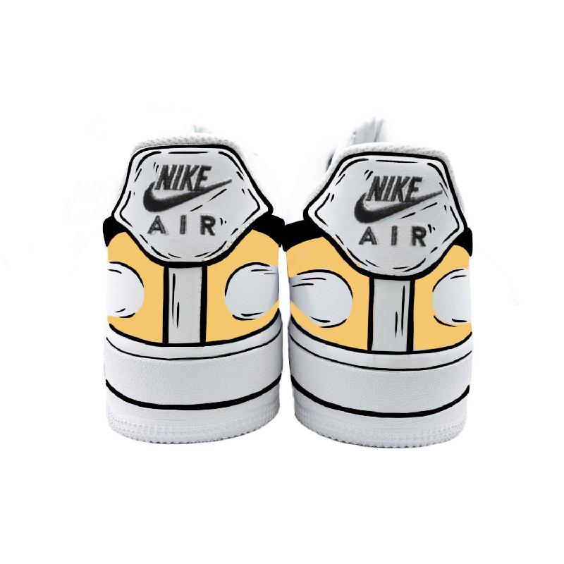 [Custom Female 2D yellow style]  Air Force 1 Skateboarding Shoes Women's
