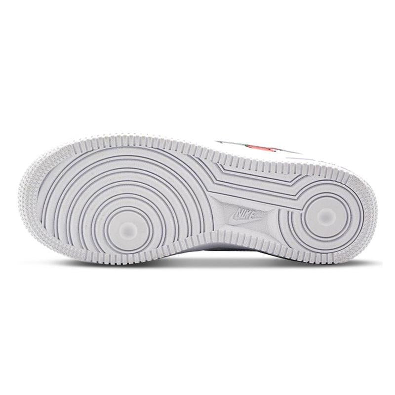 [Custom Women's pink heart-shaped QD]  Air Force 1 Skateboarding Shoes Women's Low-top White/powder