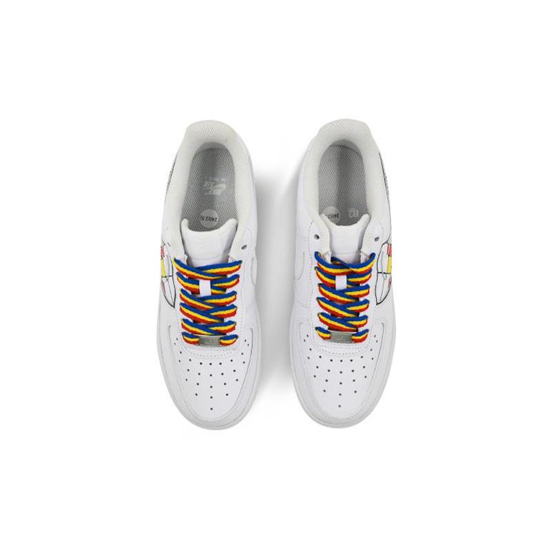 [Custom Women's Montrion QD]  Air Force 1 Skateboarding Shoes Women's Low-top White/Red/Blue/Yellow